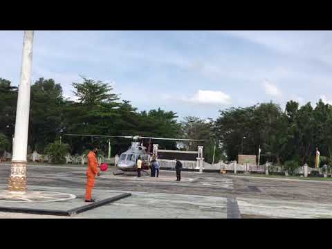 Beredar Video Ketua DPRD Riau Pakai Helikopter BNPB ke Indragiri Hilir