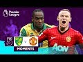 Top 5 Norwich City v Manchester United Premier League Moments | Rooney, Jerome, Martial