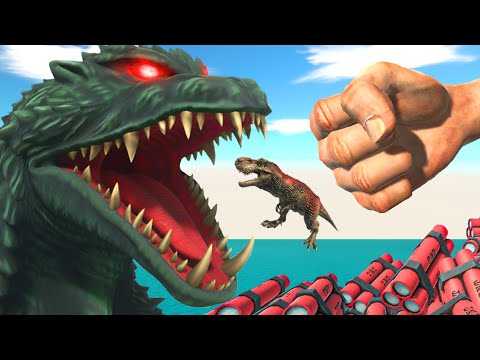 King Kong vs Epic TNT  - DINOS punched straight the GIANT BUG PIT  - Animal Revolt Battle Simulator