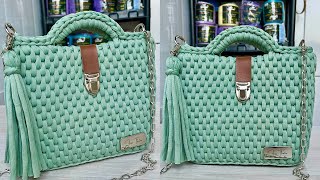 Como fazer bolsa de crochê fácil, rápida e econômica - ponto palito/rattan