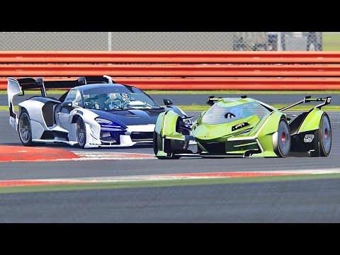 Lamborghini V12 Concept Gran Turismo vs McLaren Senna GTR - Silverstone