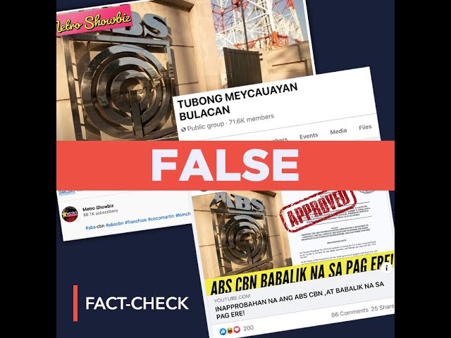 FALSE: ABS-CBN got approval to go back on air