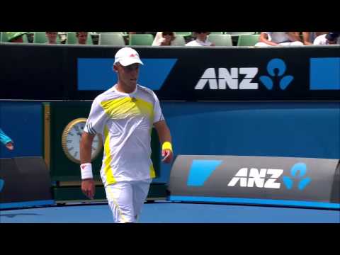 James Duckworth Throws Racquet, Nearly Hits Ballkid - Australian Open 2013