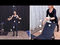 Circus Artist Shows Off Juggling Skills