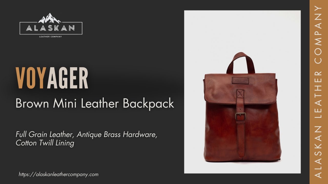 Voyager Brown Mini Leather Backpack - In Function