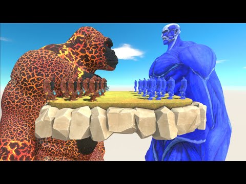 Who Is Stronger? Lava Kong vs Ice Colossal Titan - ARBS