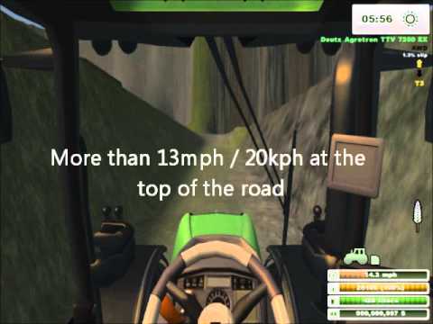 Farming Simulator 2013 - MoreRealistic mod -  Road grade impact on speed