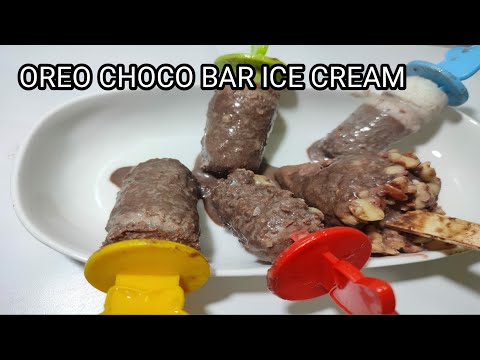 OREO CHOCO BAR ICE CREAM. ONLY 2 INGREDIENTS.QUICK ICE CREAM RECIPE.