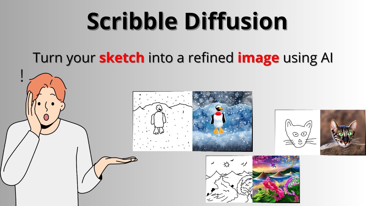 Refine Your Sketches Instantly with Scribble Diffusion | Scribble Diffusion Demo