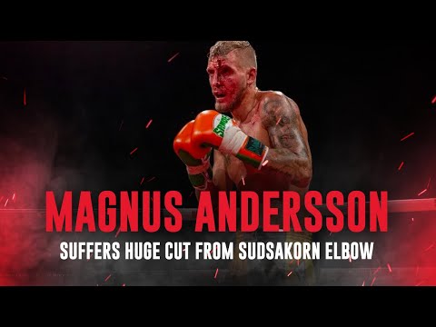 Sudsakorn opens a cut on Magnus Andersson with a nasty elbow | Lion Fight 62 Dublin