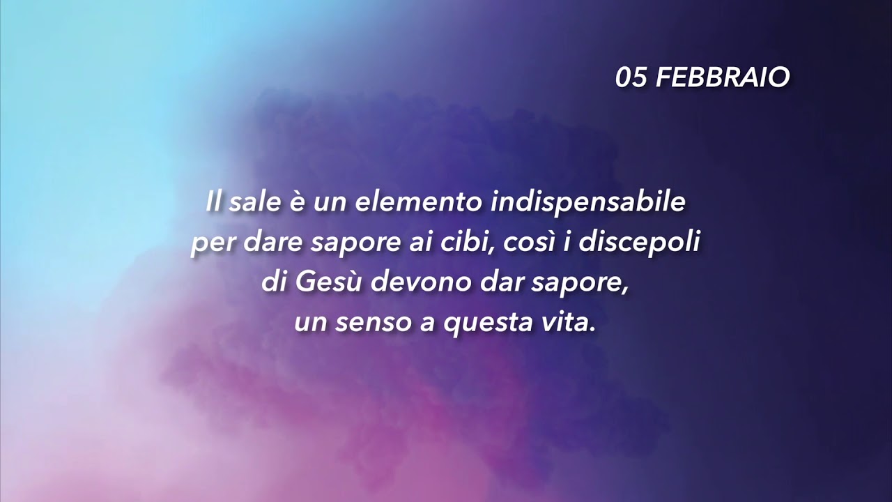Meditazione Calendario "Parole di Vita" del 05 Febbraio 2019