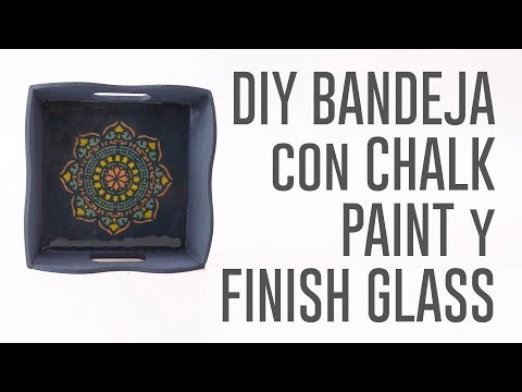 Transformando una bandeja con stencil y Finish glass