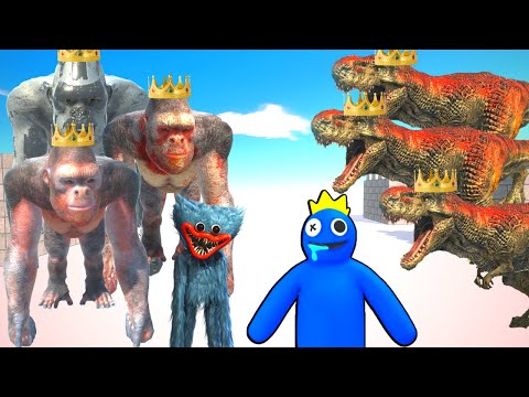 4X KING GOROS, 4X PRIMATES & POPPY PLAYTIME MOSTERS VS KING 4 XT-REX, 4X C-DINOS & RAINBOW FRIENDS
