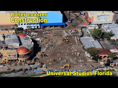 Universal roller coaster construction in Florida