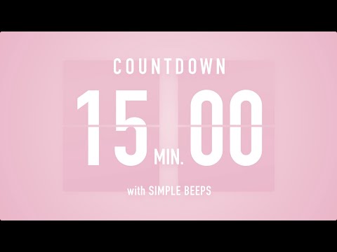 15 Minute Countdown Timer 🌸 Flip Clock with Simple Beeps 🔔