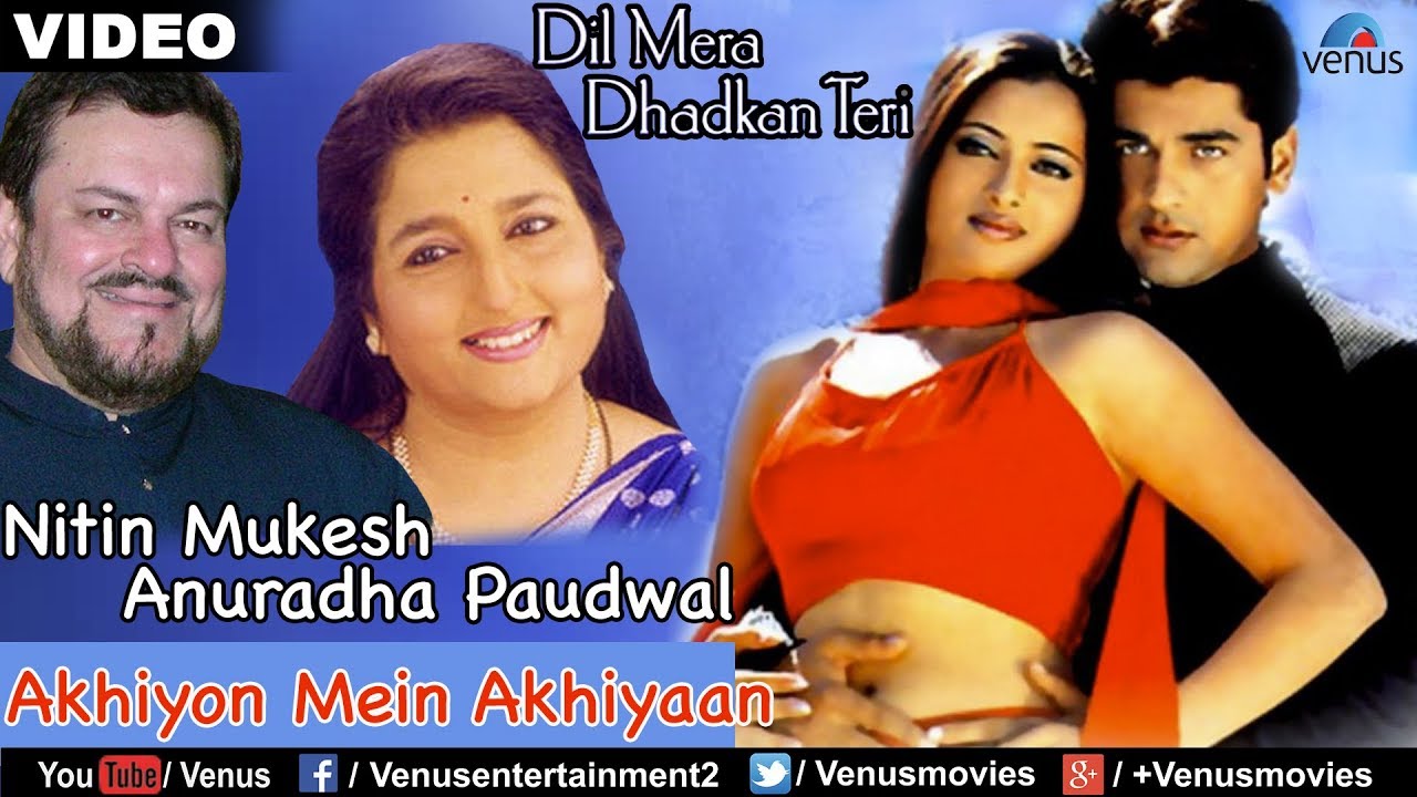Aakhiyoon Mein Aakhiya Daal Ke Lyrics | Dil Mera Dhadkan Teri | Nitin Mukesh, Anuradha Paudwal