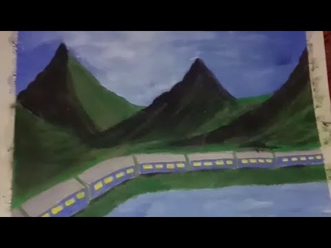 Nature train painting by Kainat princy