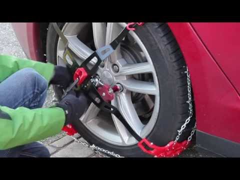 How to install snow chains on a Tesla Model S