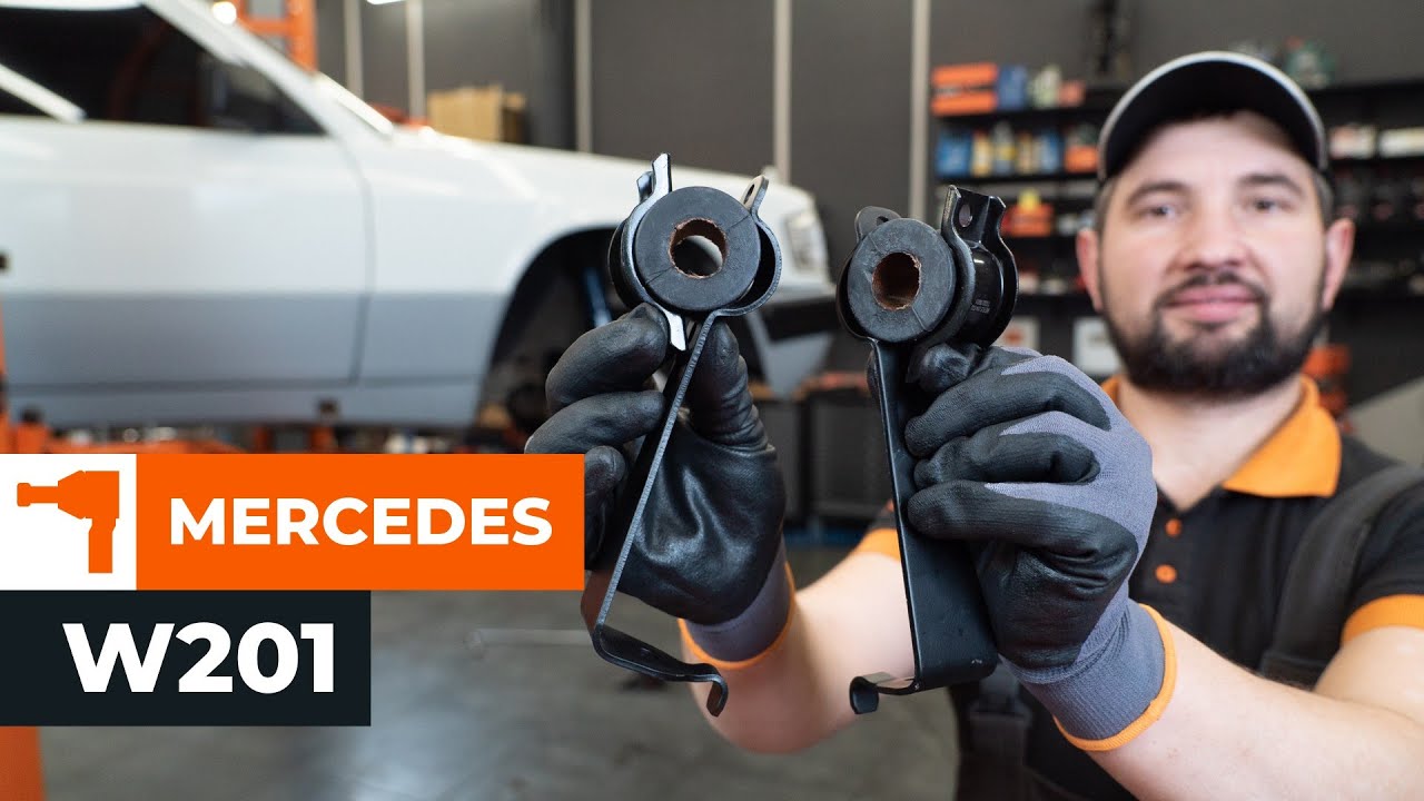 Hoe stabilisatorstang rubbers vooraan vervangen bij een Mercedes W201 – vervangingshandleiding