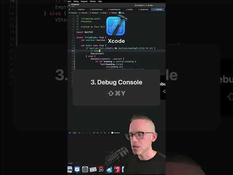 Xcode Shortcuts - Hide and Show the Debug Console - 3/30 #xcode #swift #iosdev #coding thumbnail