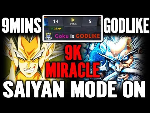 Miracle Saiyan Mode 9Min 9Kill God-like Pro Mid Player Dota 2