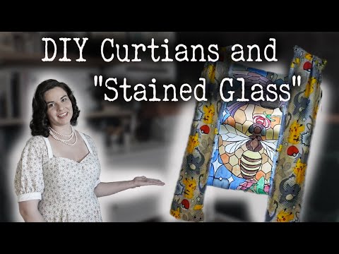 DIY "Stained Glass" , and Curtains
