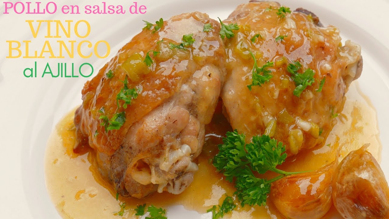 POLLO en SALSA de vino blanco 🍗😋 (al AJILLO)
