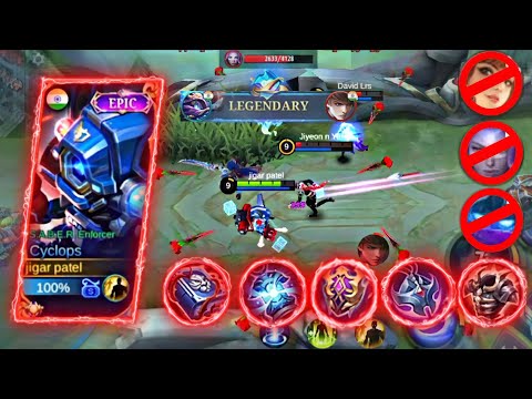 CYCLOPS UNKILLABLE ONE SHOT BUILD || LEGENDARY WITH 12 KILLS !! CYCLOPS FULL DAMAGE BUILD || MLBB