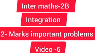 integration 2 -marks important questions