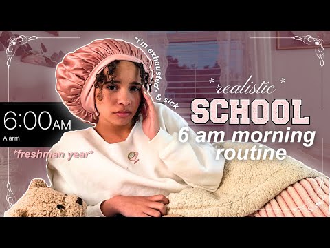 6AM HIGH SCHOOL MORNING ROUTINE ⏰ Freshman Year GRWM + school air proof makeup routine ✨💄