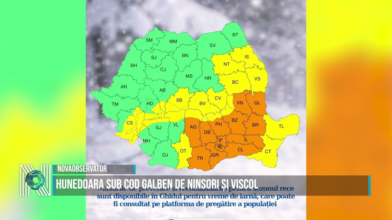 Hunedoara sub cod galben de ninsori și viscol