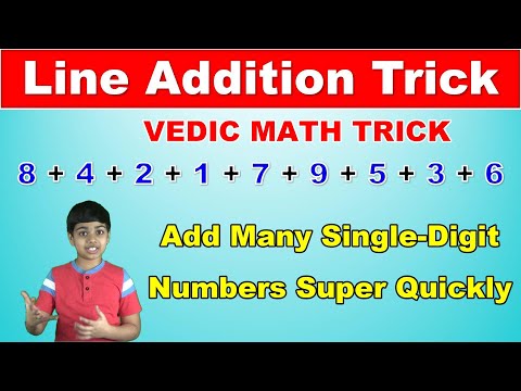 Line Addition Trick to Add Many Single-Digit Numbers Quickly | Vedic Math | Math Tips and Tricks