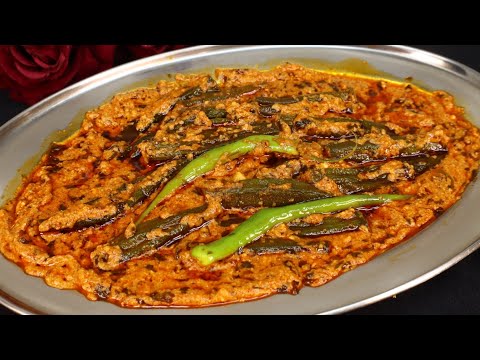 Crispy Fried Bhindi in Spicy Yogurt Gravy