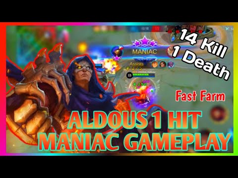 ALDOUS RANK GAME 1 HIT MANIAC, FAST FARM 14 KILLS 1 DEATH.