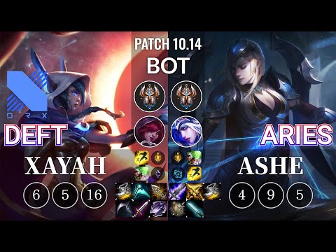 DRX Deft Xayah vs Aries Ashe Bot - KR Patch 10.14