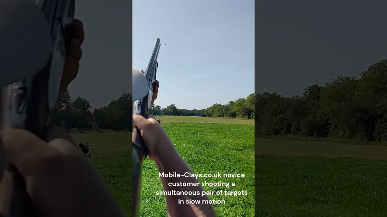 Mobile-Clays Novice  Customer shooting sim pair of targets in slow motion