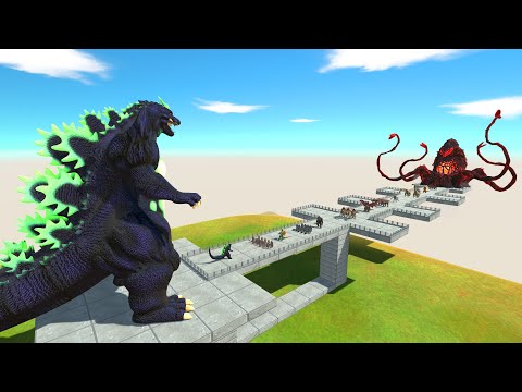Super Godzilla vs Team Biollante. DEATH RUN - Animal Revolt Battle Simulator
