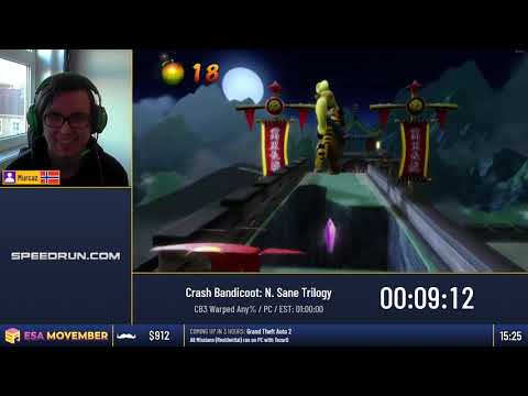 #ESAMovember Speedruns - Crash Bandicoot: N. Sane Trilogy [CB3 Warped Any%] by Murcaz