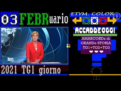 TITOLi TG1 giorno 03 FEBBRaio 2021 MercoleDì + titoli incrociati con RAI STORIA OGGI e TELEVIDEO