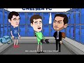 Funny football cartoon comedy: Frank Lampard whips Kepa Arrizalabaga