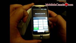 How to enter unlock code on HTC Desire Z From Bell - www.Mobileincanada.com