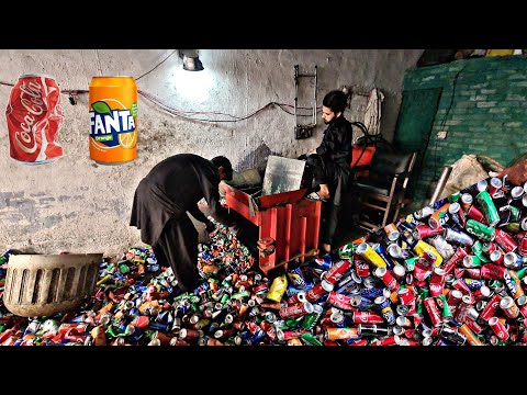 How Cold Drink Can recycle || How AL get from old waste materials Scrap || Making skills|| Recycling