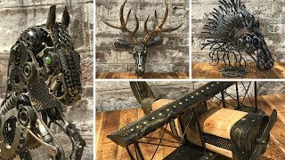 Creative Scrap Metal Art Designs for Sale CANADA | Rustic Furniture Ou