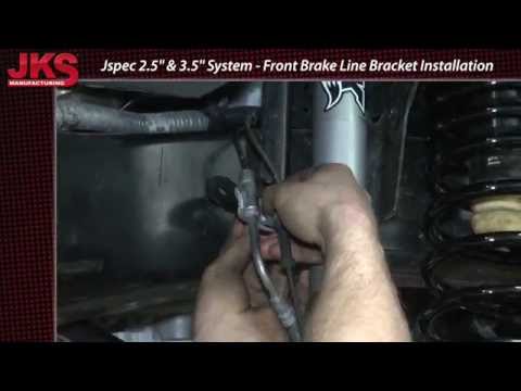 JKS Jspec Suspension Install - JK Front Brake Line Bracket Installation