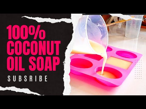 How to make a 100% Coconut oil soap for body with Recipe.