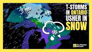 Thunderstorms and winter conditions approaching Ontario | #forecast