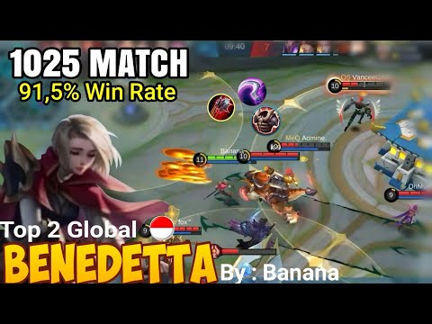 91,5% Win Rate Benedetta Gold Lane Non Stop Rotation! - Top Global Benedetta - Mobile Legends