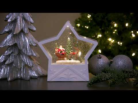 Lighted White Star Christmas Snow Globe - NORTHLIGHT SR91093