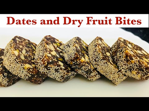 Khajur Bites | Khajur Burfi recipe | Dates & Dry Fruits Bites | Spruha cuisine