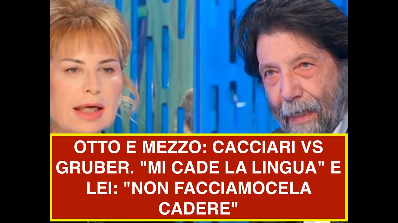 OTTO E MEZZO: CACCIARI VS GRUBER. "MI CADE LA LINGUA" E LEI: "NON FACCIAMOCELA CADERE"